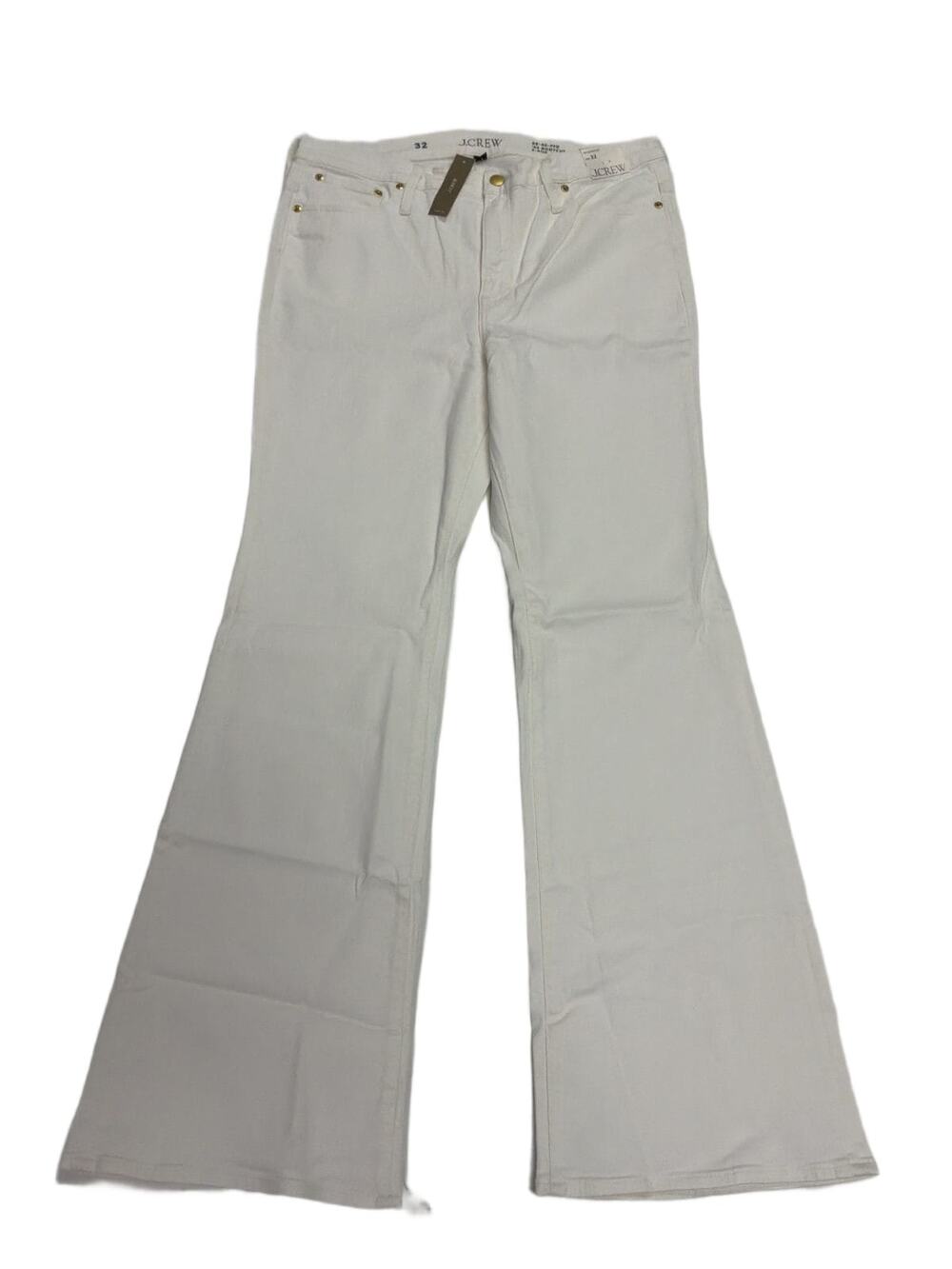 J.Crew '03 Bootcut Jeans Womens Size 32 White Denim High Rise Flare NWT